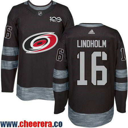 Elias Lindholm Carolina Hurricanes black jersey