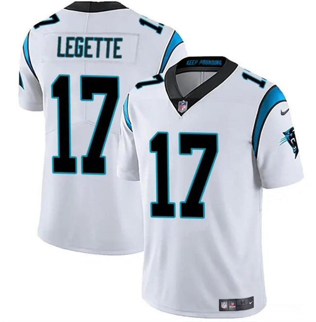 Xavier Legette Carolina Panthers white Vapor jersey
