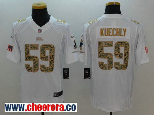 Luke Kuechly Carolina Panthers white Salute To Service jersey