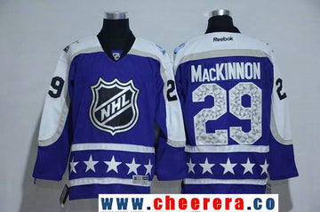 Central Division Nathan MacKinnon Reebok Colorado Avalanche purple All-Star jersey