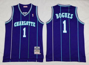 Muggsy Bogues Charlotte Hornets purple Throwback jersey