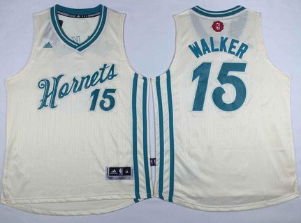 Kemba Walker Revolution Charlotte Hornets cream jersey