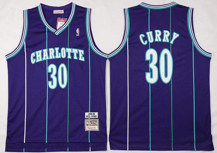 Dell Curry Charlotte Hornets purple Throwback jersey