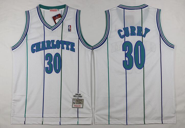 Dell Curry Charlotte Hornets white Throwback jersey