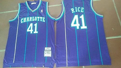 Glen Rice Charlotte Hornets purple Throwback jersey