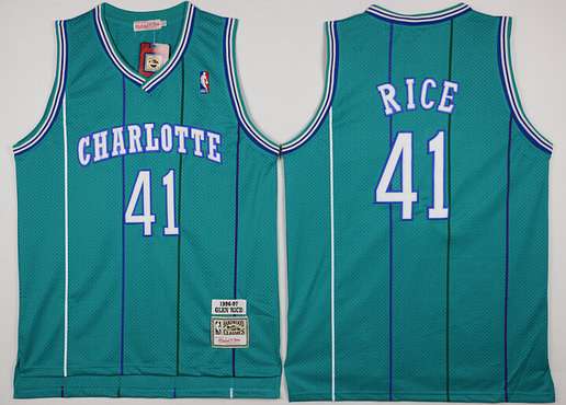 Glen Rice Charlotte Hornets green Throwback jersey