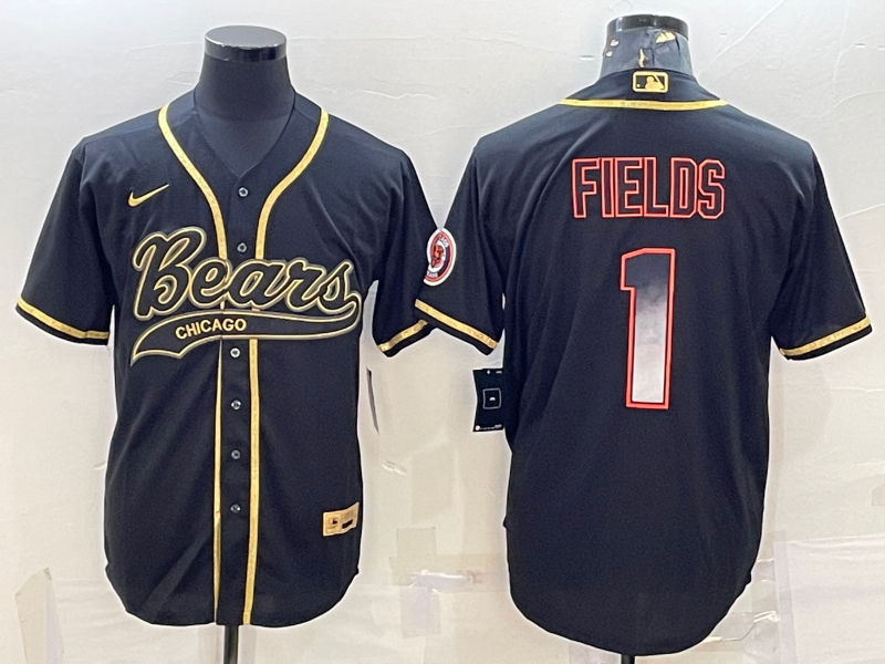 Justin Fields Chicago Bears black jersey