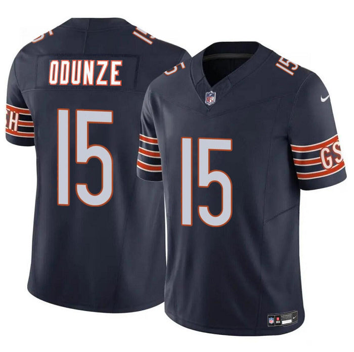 Rome Odunze Chicago Bears navy Vapor jersey