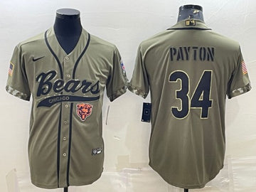 Walter Payton Chicago Bears olive Salute To Service jersey