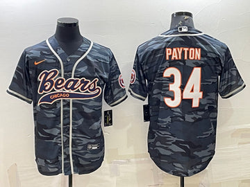 Blank Walter Payton Chicago Bears gray Camo jersey