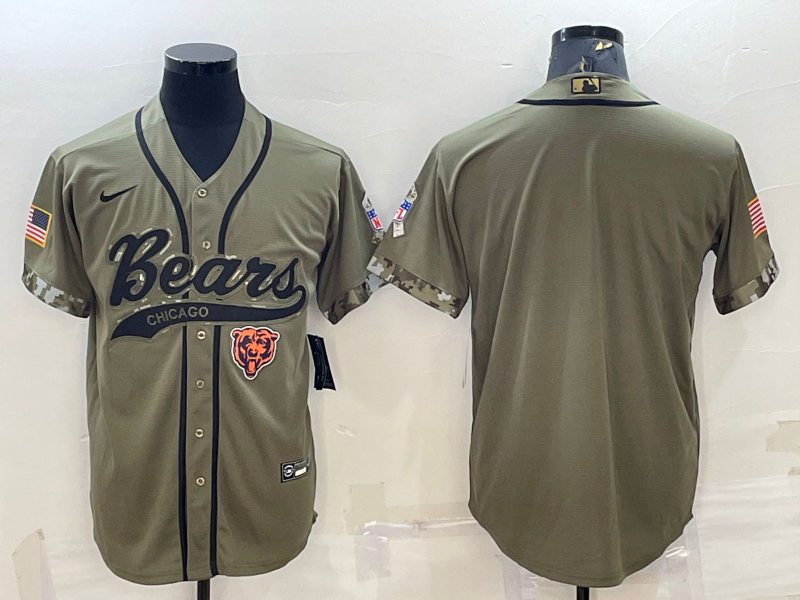 Custom Chicago Bears olive Salute To Service jersey