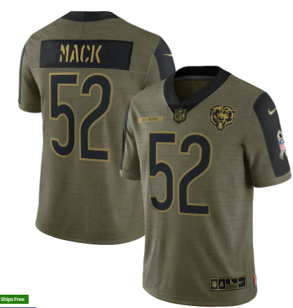 Khalil Mack Nike Chicago Bears olive Salute To Service jersey