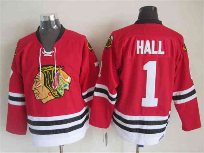 Glenn Hall Chicago Blackhawks red jersey