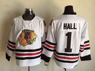 Glenn Hall Chicago Blackhawks white Throwback jersey