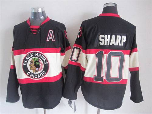 Patrick Sharp Chicago Blackhawks black Throwback jersey