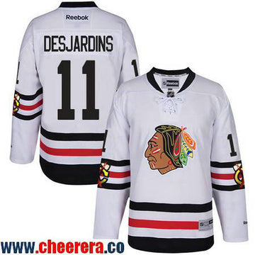 Andrew Desjardins Chicago Blackhawks white Winter Classic jersey