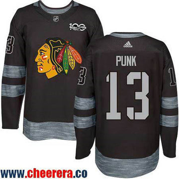 CM Punk Chicago Blackhawks black jersey