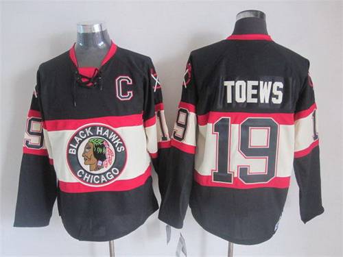 Jonathan Toews Chicago Blackhawks black Throwback jersey