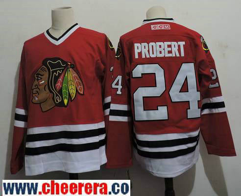 Bob Probert Chicago Blackhawks red Throwback jersey