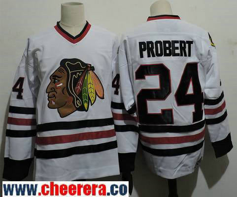 Bob Probert Chicago Blackhawks white Throwback jersey