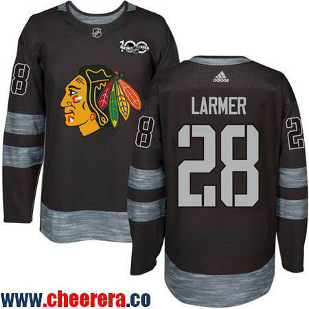 Steve Larmer Chicago Blackhawks black jersey