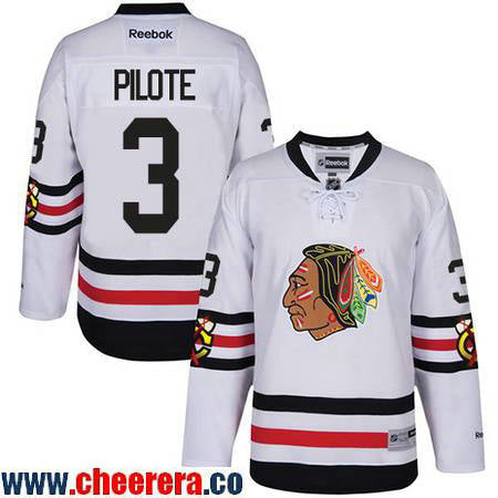 Pierre Pilote Chicago Blackhawks white Winter Classic jersey