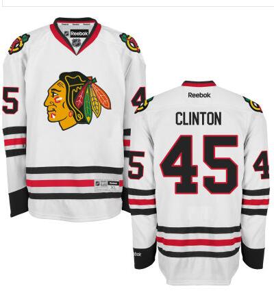Th Presidential Candidate Hillary Clinton Chicago Blackhawks white jersey