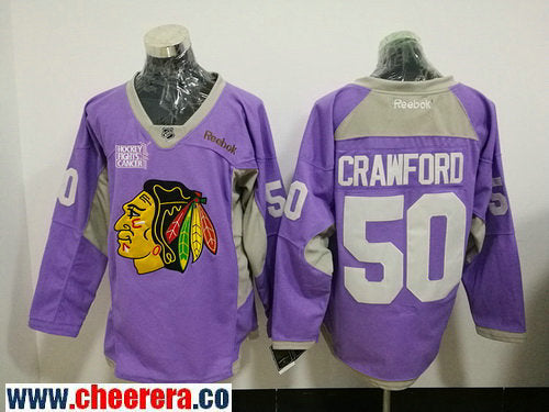 Corey Crawford Chicago Blackhawks purple jersey