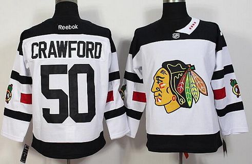 Corey Crawford Reebok Chicago Blackhawks white Stadium Series jersey