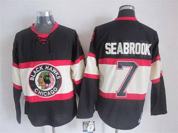 Brent Seabrook Chicago Blackhawks black Throwback jersey