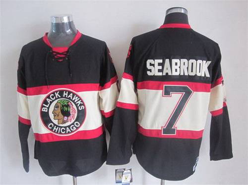 Brent Seabrook Chicago Blackhawks black Throwback jersey