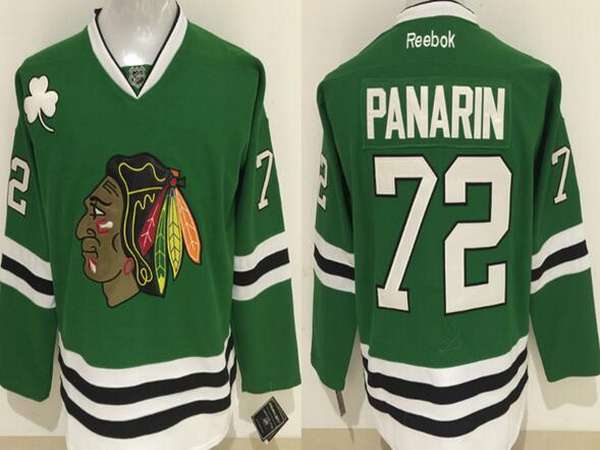 Artemi Panarin Chicago Blackhawks green jersey