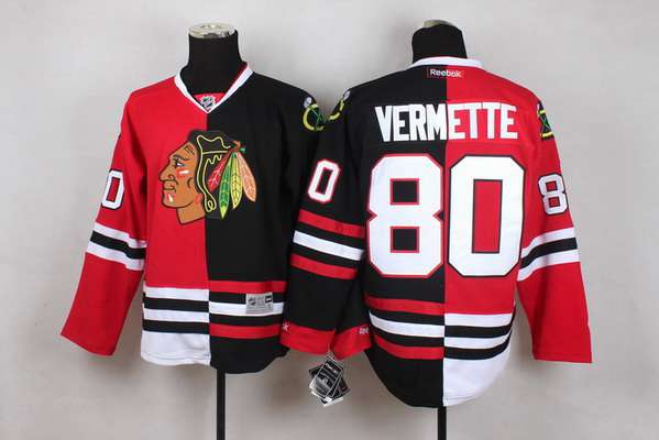 Antoine Vermette RedBlack Two Tone Chicago Blackhawks jersey