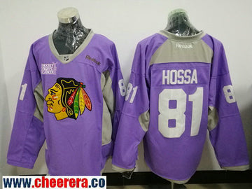 Marian Hossa Chicago Blackhawks purple jersey