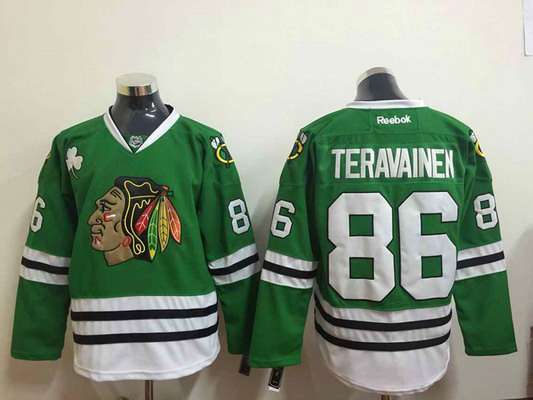 Teuvo Teravainen Chicago Blackhawks green jersey