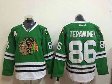 Teuvo Teravainen Chicago Blackhawks green jersey