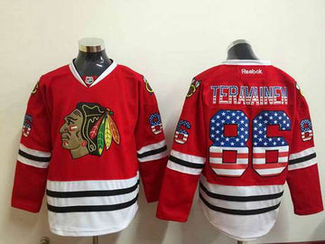 Teuvo Teravainen USA Flag Chicago Blackhawks red Fashion jersey