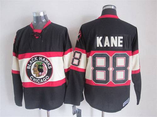 Patrick Kane Chicago Blackhawks black Throwback jersey