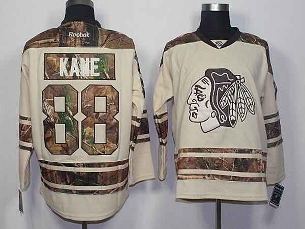 Patrick Kane Chicago Blackhawks cream Camo jersey