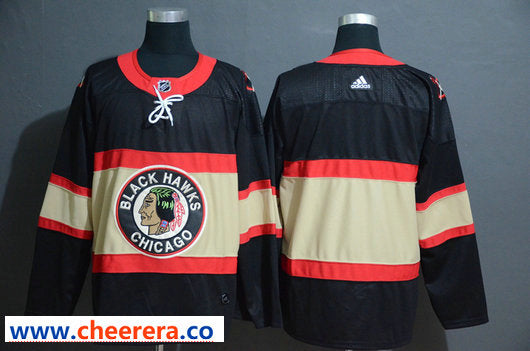 Custom Chicago Blackhawks black Third jersey