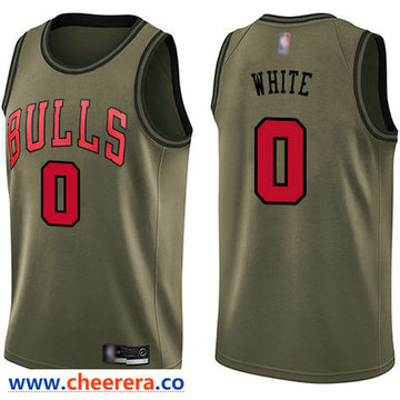 Coby White Chicago Bulls green Salute To Service jersey