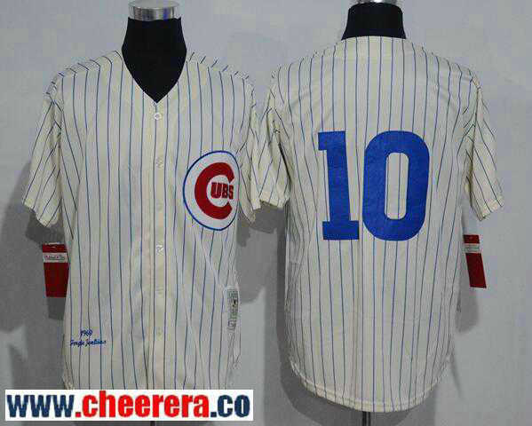 Ron Santo Chicago Cubs cream Throwback jersey