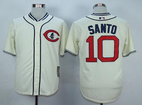 Ron Santo Chicago Cubs cream Throwback jersey