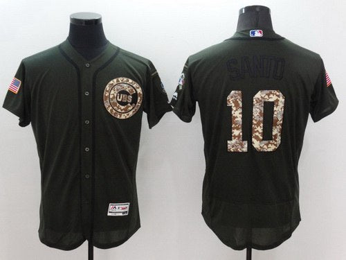 Ron Santo Chicago Cubs green Salute To Service jersey