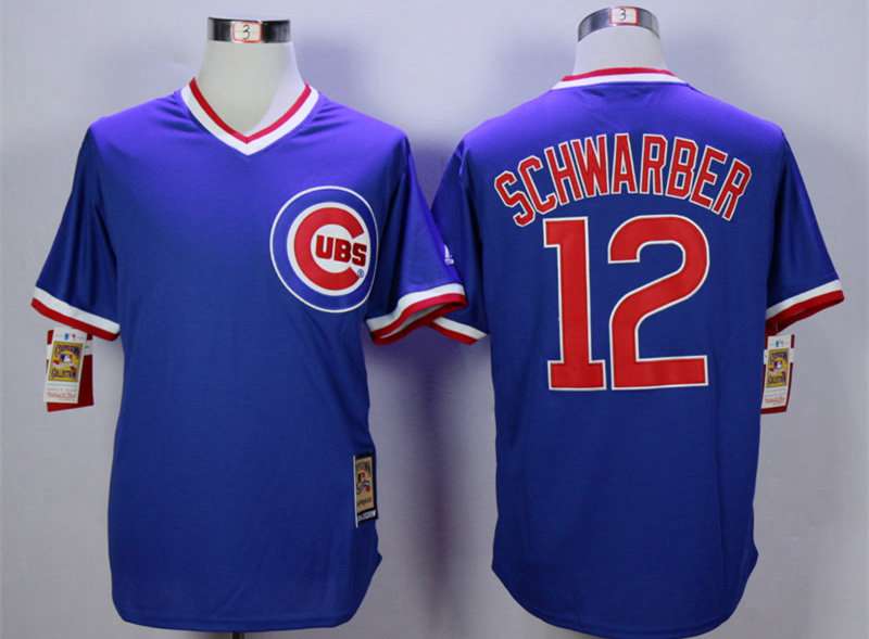 Kyle Schwarber Chicago Cubs blue Throwback jersey
