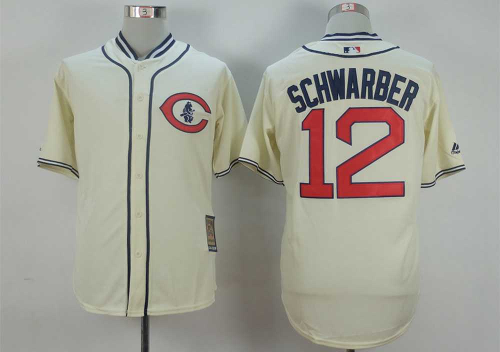 Kyle Schwarber Chicago Cubs cream jersey
