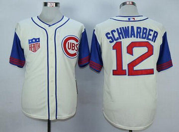 Kyle Schwarber Chicago Cubs cream Throwback jersey