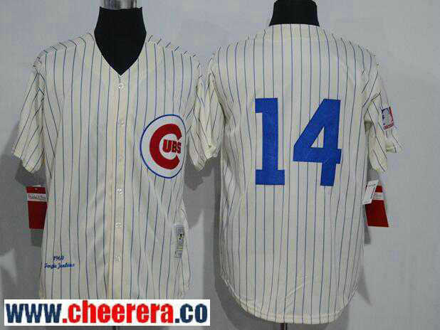 Ernie Banks Chicago Cubs cream Throwback jersey