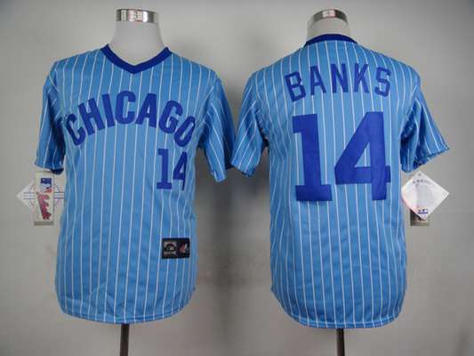 Ernie Banks Chicago Cubs blue jersey