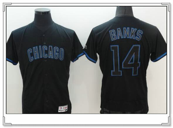 Ernie Banks Chicago Cubs black Fashion jersey